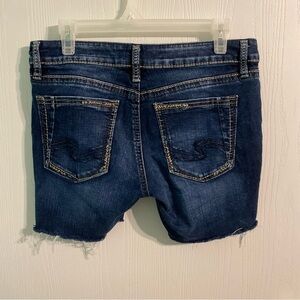 Silver Jeans Co Suki Skinny Cut Offs Denim Shorts Dark Wash Size 30